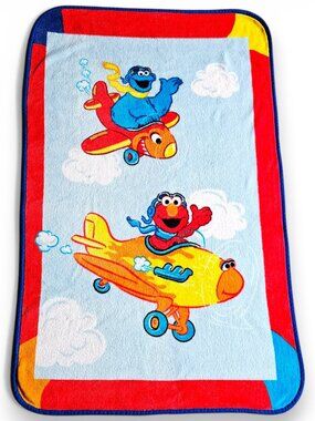 Sesame Street Childrens Fleece Throw Blanket Elmo Cookie Monster Airplane Planes